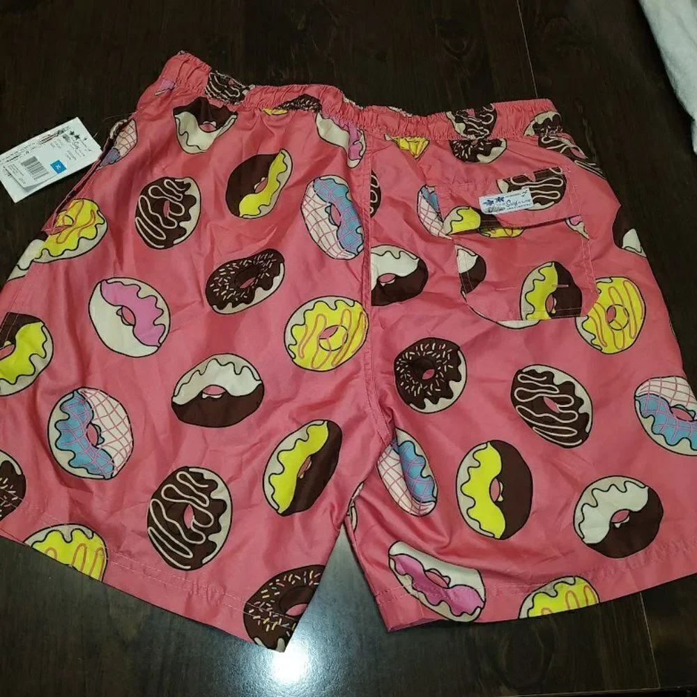 New U.S. Surf Club Pink Doughnut Swim Shorts Size Men's XL
